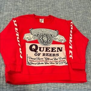 Queen of Beers Red Sweater